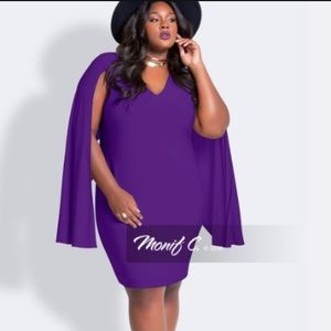 Monif C Cape Style Dress